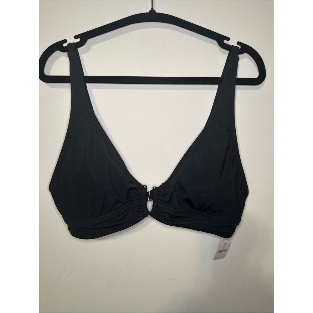 White House Black Market U Hook Bikini Top SZ XL Ajustable Strap Color Black